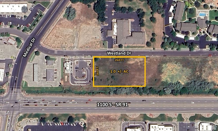 1 ac commercial pad. Just off 1100 S. Great visibility.