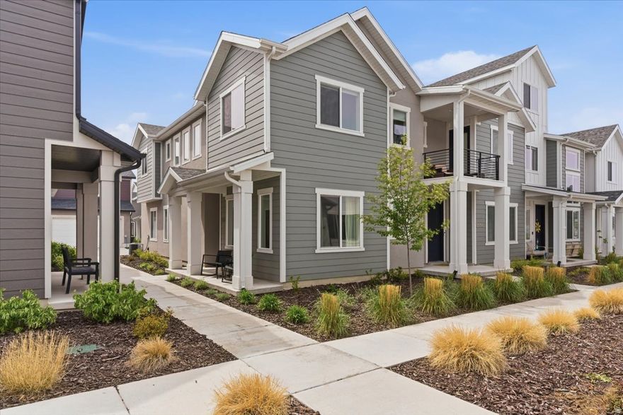 Step into this like-new END-UNIT townhome offering 3 bedrooms, 2.5 bathrooms, and 1,569 sq ft of bright, open living space. With abundant natural light and a thoughtfully designed layout, this home combines comfort and convenience. The kitchen features quartz countertops, stainless steel appliances, and a refrigerator included. Upstairs, enjoy a spacious laundry room just steps from the bedrooms. The oversized primary suite includes a private en-suite bathroom and walk-in closet, with an additional walk-in closet in one of the secondary bedrooms. You'll also love the covered porch, generous under-stairs storage, and attached 2-car garage. Located in a rapidly growing area near new dining options and a grocery store under construction, this home offers both convenience and strong investment potential. Square footage figures are provided as a courtesy estimate only and were obtained from tax/county records.  Buyer is advised to obtain an independent measurement.