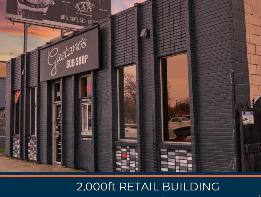 Rare opportunity for an owner-user to purchase a fully furnished quick-serve sandwich shop in a busy trade area on south State Street in Salt Lake City, Utah. This property has an attractive storefront, high quality, sturdy CMU block and concrete construction type. Property has hoods, grease containment, ADA bathrooms and a long history of strong sales with over 34,000 AADT traffic counts. Sale included FF&E, "turn key", but does not include the nameplate. DO NOT DISTURB TENANT. Buyer to verify all information.