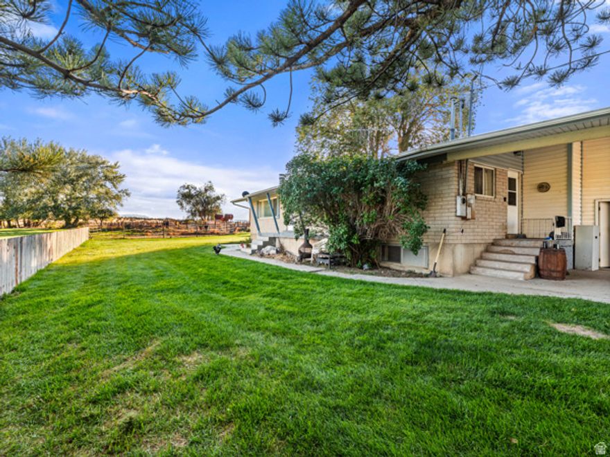 Amazing opportunity to have your own slice of heaven with room for horses and livestock, large gardens and solitude. Solid home with a possibility for a basement ADU. Large outbuildings for storage or hobbies. Cistern for additional water storage. Only 9 miles to I-15 interchange. All figures per county records. Buyer to verify.