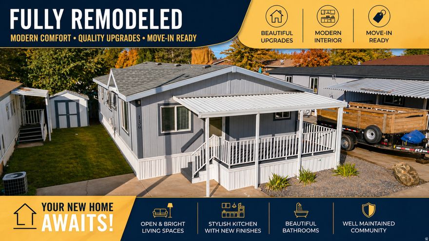 3 bed, 2 bath home (~1,200 sq ft) built in 1997 in Sundown MHP. Functional open layout with spacious living area and private primary suite. Move-in ready with great natural light and storage. Close to shopping, dining, and major roads. Buyer must be park approved; lot rent  $1,006/mo. Financing options available based on approval.