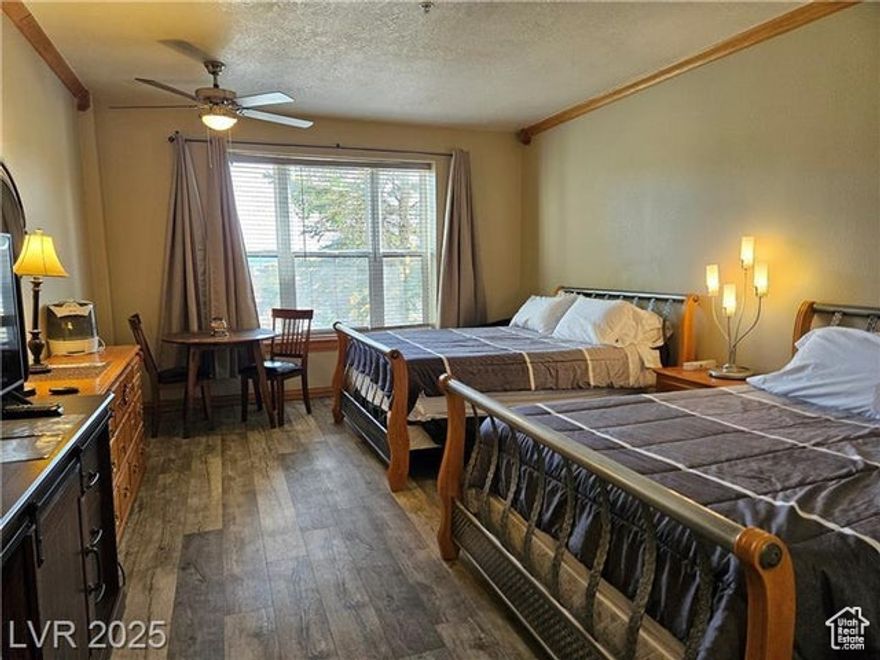 Adventure awaits at this cozy studio in Cedar Breaks Lodge, just across from the Navajo ski lift in Brian Head, UT. Perfect for outdoor enthusiasts, it sleeps up to four with two comfy queen beds, updated LVP flooring, and a refreshed bathroom vanity. Hike Cedar Breaks by day, relax in the hot tub, sauna, or indoor pool by night. Enjoy on-site dining, a fitness center, family activities, and BBQs under the stars. With trails nearby and Bryce Canyon and Zion just a drive away, this nightly rental-ready retreat is your ideal base camp for mountain thrills and red rock wonders. EV charging available.