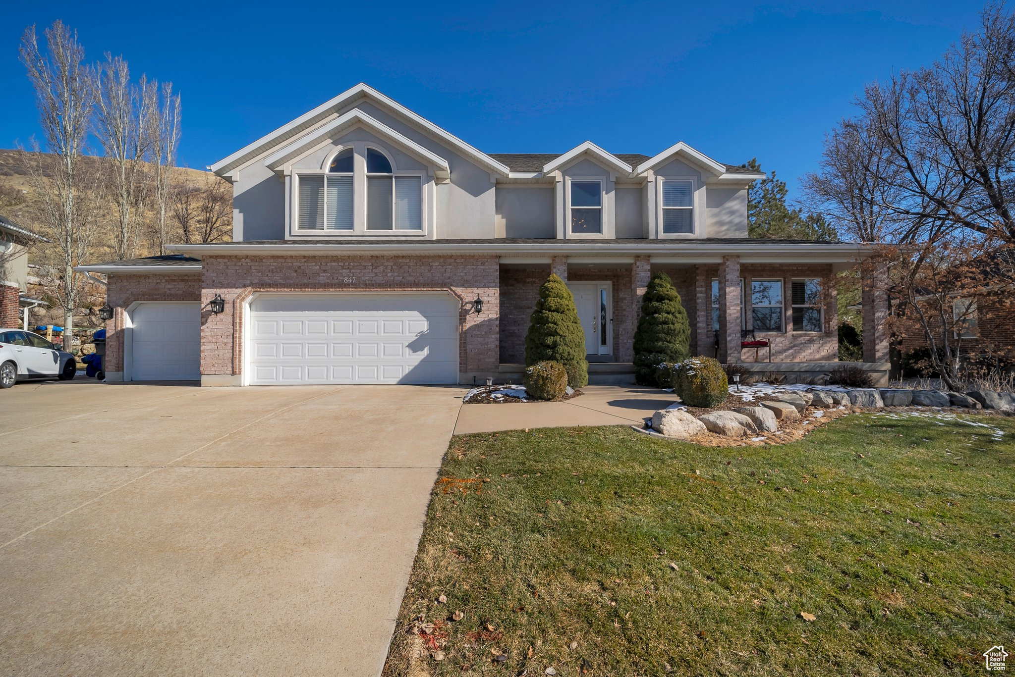 Come see this beautiful cul-de-sac home in the foothills of Centerville. This home has incredible views to the west of the valley and the lake. The secluded backyard includes views to the east of the mountains, and easy access to trails. On the 2nd floor you will find the large primary suite with vaulted ceilings. The primary bathroom includes double sinks, shower, and a large jetted tub. There are 3 additional bedrooms and a full bathroom and spacious laundry with a sink and cabinets on the same floor. The main floor includes a spacious living room, family room, and formal dining room. The kitchen includes quartz countertops and hardwood floors. The basement has an additional 2 bedrooms with walk-in closets, kitchenette, large game room, and spacious cold storage. 3rd car garage is extended to the back of the home, and there is an RV pad on the side.