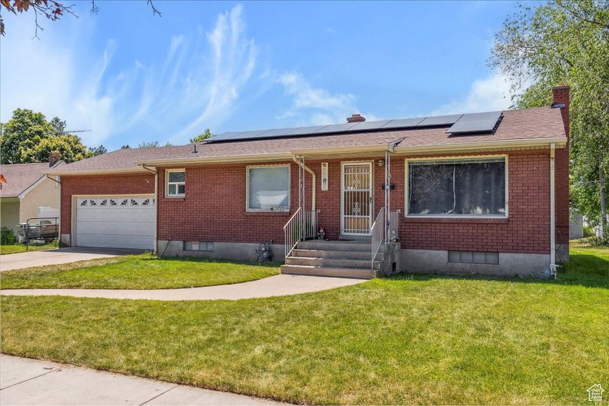 8/4/25 Seller is offering a $7,500 credit towards closing costs, rate buy down, etc. New A/C and Heat pump. Welcome to this low-maintenance brick home, beautifully landscaped with mature trees offering privacy and charm. Enjoy outdoor living year-round with a covered patio overlooking the huge backyard-complete with a shed for extra storage. Energy-efficient solar panels and insulated garage doors add to the home's appeal. Inside, you'll find updated laminate countertops in the kitchen, spacious bedrooms, and a family room on each level-perfect for entertaining or relaxing. The basement offers potential for two additional bedrooms, making this home as flexible as it is comfortable. A must-see! Sq. footage and property facts are provided as a courtesy; Buyer to verify all information.