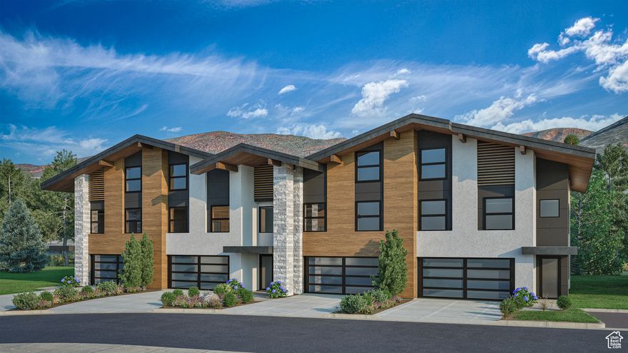 Introducing Alcove at Midway, a new mountain contemporary townhome community thoughtfully designed with a nod to Midway's signature Swiss-inspired style. Alcove offers flexible living and nightly rentability in Utah's most desirable four-season valley. Nestled just steps from famous The Homestead resort's dining, shopping, and private golf club.   This spacious residence spans approximately 3,261 square feet with 5 bedrooms and 6 bathrooms. Interiors are finished with hardwood and tile flooring, custom quartz countertops, handcrafted cabinetry, fireplaces, vaulted ceilings, and expansive storage. Large windows invite natural light and frame sweeping views of the Wasatch Back peaks.   Enjoy private outdoor living with a patio, landscaped walking paths, and direct yard access. Community amenities include maintenance-free living with snow removal, landscaping, and a clubhouse for owners.  Alcove is ideally situated minutes from state parks, trail systems, and Downtown Midway's boutiques, restaurants, and entertainment, while world-class skiing at Deer Valley and Park City is less than 20 minutes away.  Now under construction and offered for pre-sale, with delivery anticipated in late 2026.