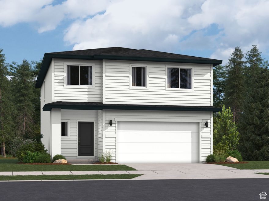 The Valley at Wildflower - 1531 - Wasatch. ESTIMATED COMPLETION IN JANUARY. Offering rates as low as 3.99% 7/6 ARM(5.71% APR) when financing through Lennar Mortgage! This home offers 3 bedrooms, 2.5 bathrooms, and an attached 2-car garage, and a full unfinished basement. On the main floor, a spacious kitchen offers gray craftsman-style cabinets, white quartz countertops with gray veining, and stainless steel appliances including the refrigerator! Upstairs is the owner's suite with owner's suite bathroom, laundry room, two additional bedrooms, and a full secondary bathroom. Square footage figures are provided as a courtesy estimate only and were obtained from builder. Buyer is advised to obtain an independent measurement.