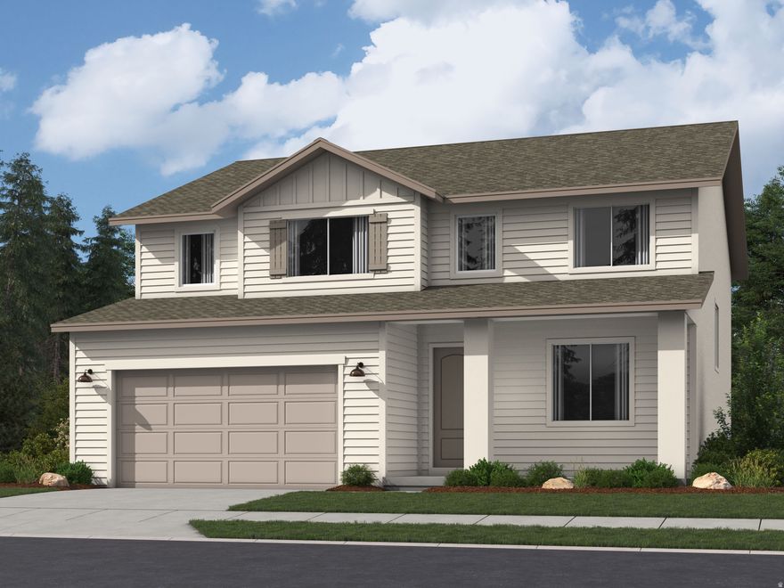 The Valley at Wildflower - 3142 - Sequoia. Offering up to $20,000 towards closing costs when financing through Lennar Mortgage. Estimated completion in May. This home offers 4 bedrooms, 2.5 bathrooms, a tandem three-car garage, vaulted ceilings, and a full, unfinished basement. The first floor offers a large family room, mudroom, dining area, and a kitchen that boasts gray craftsman style cabinets with white quartz countertops and stainless steel appliances, including the refrigerator! Upstairs you'll find 4 bedrooms, including the luxurious owner's suite with walk-in closet and a bathroom with dual vanities. Square footage figures are provided as a courtesy estimate only and were obtained from builder. Buyer is advised to obtain an independent measurement. Interior photos are of same style of home, but not the actual home. Rendering is for illustrative purposes only.