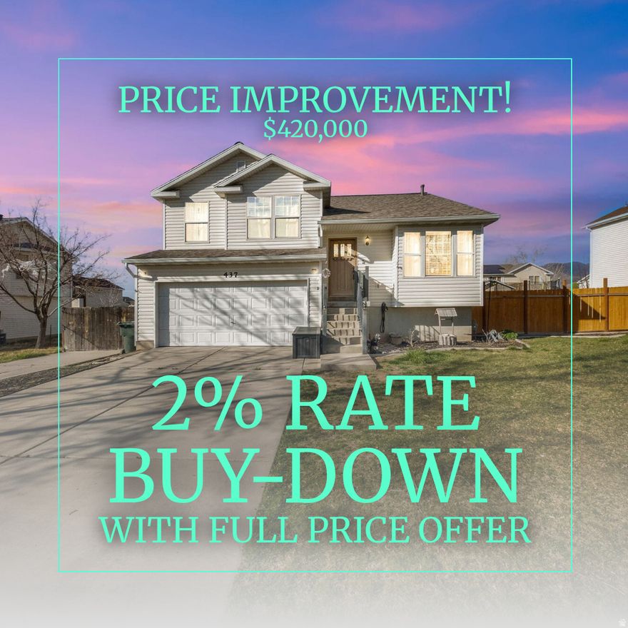 Nestled against the breathtaking backdrop of the Oquirrh Mountains, this stunning multi-level offers beautifully updated living space that's ready for you to move right in.  Step inside to discover brand-new luxury vinyl plank water-resistant flooring flowing throughout the main living areas, creating a seamless and modern aesthetic. The spacious layout provides plenty of flexibility for growing families, while the walk-out basement adds incredible functionality and natural light to the lower level.  Outside, this property truly shines. A covered deck creates the perfect retreat for morning coffee or evening gatherings, while the generous outdoor space offers room to breathe and play. The dedicated RV parking is a dream for adventure enthusiasts, and a storage shed keeps tools and seasonal gear neatly tucked away. Ample parking ensures there's always room for family and guests.  Rest easy knowing the roof was replaced just four years ago and is rated for 50 years of dependable protection. All appliances are included with the sale, making this a seamless transition into your new home.  The location is equally impressive. England Acres Park & dog park sits just steps away, while Oquirrh Hills Golf Course, Pratt Aquatic Center, and Utah Motorsports Campus provide endless recreation. The Peak Sports and Entertainment Complex rounds out a community built for active living.  Don't miss this incredible opportunity - schedule your private showing today!