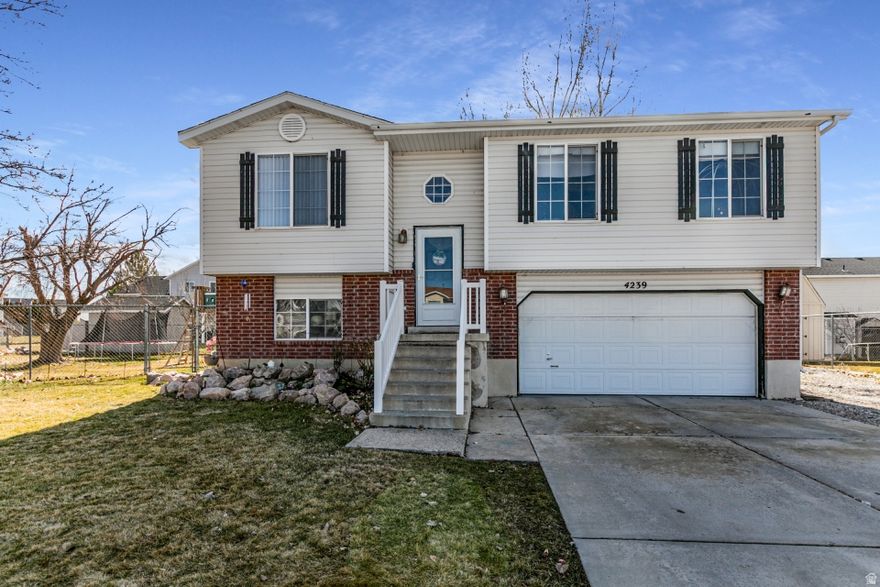 Welcome home in Roy, UT! Updated split-entry on a quiet cul-de-sac with mountain views. Enjoy new LVP, fresh paint, granite & SS appliances (6/25), updated bath, HVAC 8/24, roof 2017. Big fenced yard, 2-car garage.