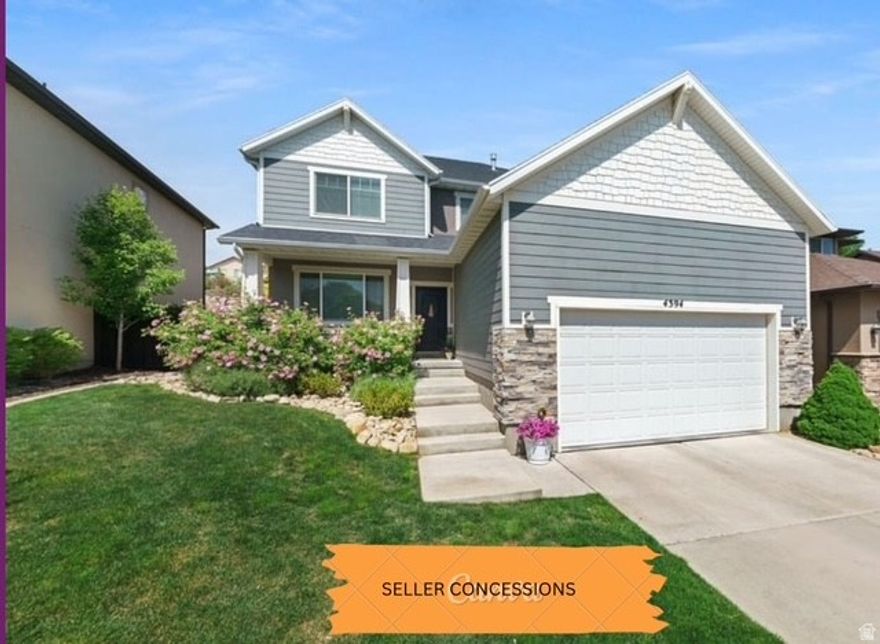 Your gateway to Traverse Mountain living- right in Lehi's Tech corridor!!  Fantastic home inHunter Chase!  Thoughtfully designed with an open layout.  Main floor features a flex room, could be used as a formal living/piano room or office. Spacious great room with a cozy gas fireplace, large kitchen with a generous dining space and a convenient drop zone/mudroom.  Upstairs, find 4 bedrooms! A luxurious master suite with a double sit-down vanity, jetted tub, and spacious walk in closet.  The finished basement offers flexible space for bedrooms/office or gym, plus excellent storage.  Enjoy beautiful decorative walls throughout, and a private lower backyard with an upper level ready for your finishing touch featuring gorgeous views.  Located in a friendly neighborhood with a pool, clubhouse, parks and trails. Just minutes from top schools, shopping, dining and easy access to I-15.