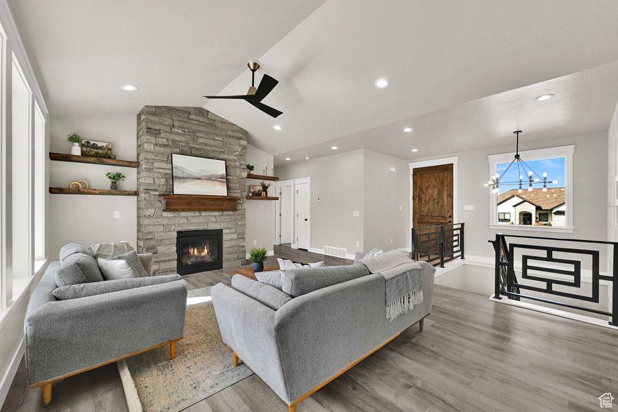 Parade Special! $8,000 Seller incentive.  Use for to buy down to lower interest rate, Use toward closing costs or cash discount!  Brand-New!!! Fully-Finished Custom Home with all the Extras!  Single Level Living! 5 bed 3 bath. Which includes: Master Suite with Custom Tile Shower. Walk-in closet. Features: Natural Stone Fireplace: Custom Cabinets with Soft-Close hardware. Upgraded Appliances. Custom Hood with insert. Tile Back splash in Kitchen. Granite/Quartz countertops: Oversized Island with Seating: Mud Room with Cubbies: Vaulted Ceiling: Oversized Windows: Covered Front Porch and Back Patio. Huge Family Room with Kitchenette. Huge garage with extra Width, depth and Storage. Custom Railings: Insulated Garage Door. So Many upgrades and extras