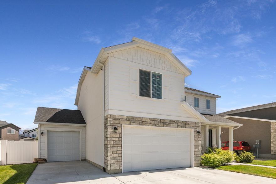 Welcome to this stunning Syracuse home that truly checks all the boxes! Thoughtfully updated and meticulously maintained, this property offers a bright open-concept layout with a spacious kitchen that flows seamlessly into the main living areas-perfect for everyday living and entertaining. The oversized primary suite provides a private retreat, while additional bedrooms offer flexibility for guests, a home office, or extra living space. Enjoy a generous yard with beautiful mountain views-ideal for relaxing or hosting-plus a 3-car garage with plenty of room for vehicles, storage, and toys. Located in a highly desirable neighborhood close to parks, schools, and shopping, this move-in ready home is packed with value and won't last long! Square footage figures are provided as a courtesy estimate only and were obtained from County records.  Buyer is advised to obtain an independent measurement.