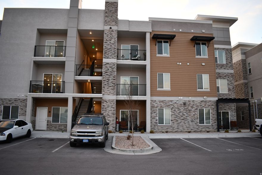 Stunning 3-Bedroom Condo That Shows Like New!  This beautiful 3-bedroom, 2-bath condominium looks and feels just like new! Built in September 2022, the home offers 1,269 square feet of modern living space with quality finishes throughout.  You'll love the gorgeous gray cabinetry, quartz countertops, and large kitchen bar, perfect for entertaining. The kitchen also features stainless steel appliances and an open, inviting floor plan. Enjoy views of the playground, splash pad, clubhouse, and Spanish Fork Canyon.  Located in the heart of Spanish Fork, the home offers quick freeway access, is within walking distance to Walmart and new restaurants, and is only 19 minutes from BYU. Outdoor enthusiasts will also appreciate the easy access to Spanish Fork Canyon for biking, hiking, and fishing.