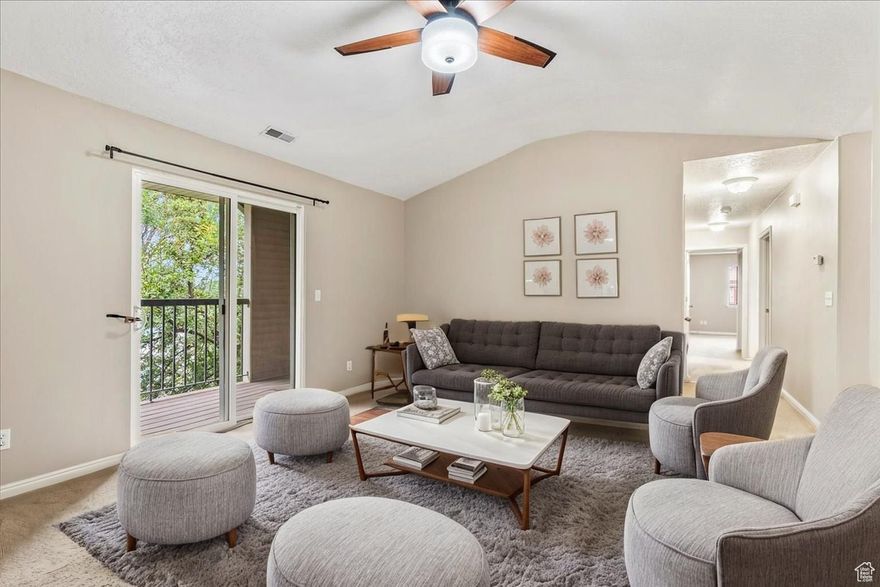 LOWEST-PRICED TOP-FLOOR CONDO in the area-featuring vaulted ceilings, natural light, and no noise from above! The spacious primary suite includes a walk-in closet and full bathroom. Upgrades include fresh paint, a water softener, reverse osmosis at the kitchen sink, keypad entry, and all appliances included. Seller will give a $2,500 carpet allowance with a full price offer or for an additional $10k seller willing to offer a premium refresh package to include: new countertops, freshly repainted cabinetry, and brand-new carpet throughout. Enjoy quiet evenings on your balcony with no units behind. Move-in ready-schedule your showing today! Square footage obtained from county records. Buyer advised to verify all information. Seller will entertain seller financing.