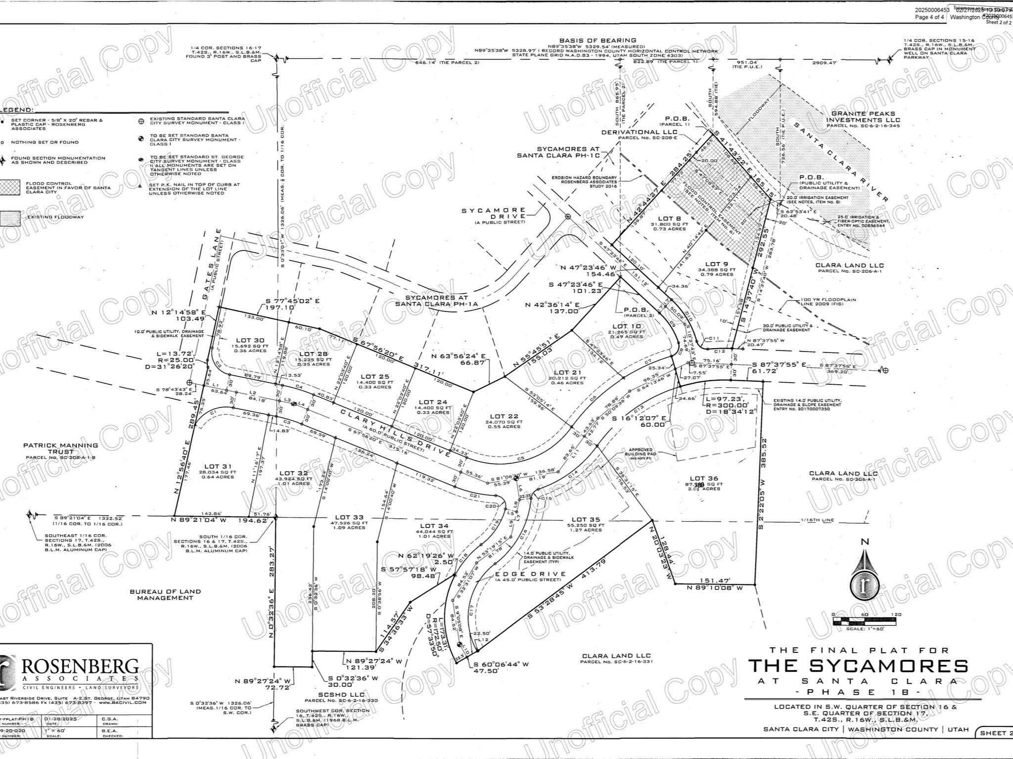 SYCAMORES AT SANTA CLARA 1B - Land