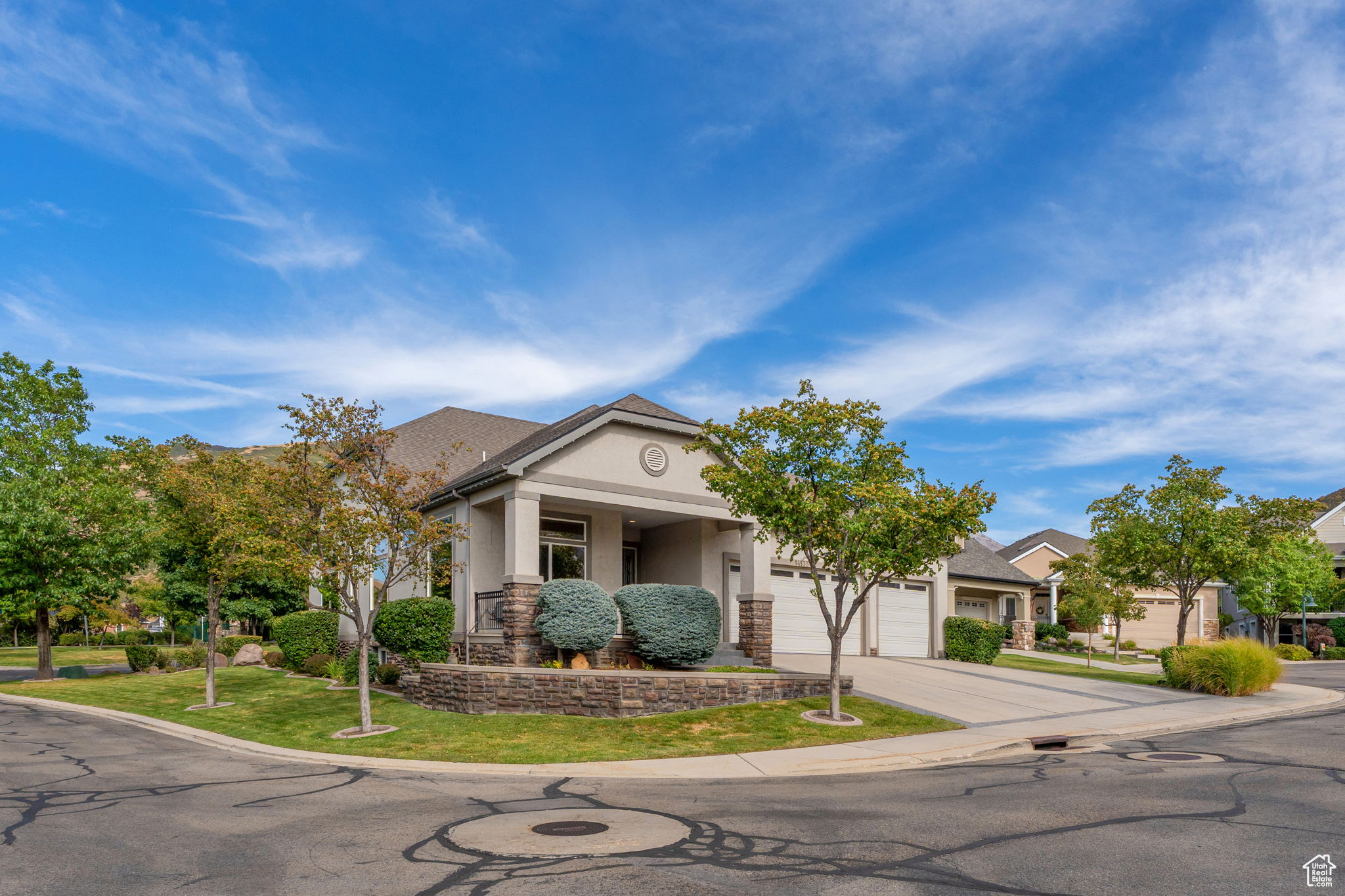Nestled in the heart of Draper's east bench sits this spacious, beautiful, home. This home has been well maintained by the sole owner who is a professional craftsman. The meticulous wood work from the crown molding, custom mantles, and custom master suite closet adds all the touches of luxury to this home. From the moment you enter the home, you will love the open concept with high ceilings and large windows which provides an abundance of light and partial valley views, mountain views. The large, spacious master suite has gorgeous crown molding with a large window, and a door to the outside patio. You will love the master walk-in closet that is made of cedar with loads or shelving. The lower level has crown molding with recessed lighting and a fireplace making it a cozy sanctuary. There is plenty of room for a game table or pool table and a convenient small kitchenette for entertaining. The lower level has three finished nice sized bedrooms, a full bath and a half bath. There is also a large unfinished area with a full window that can be made into a future 5th bedroom or kept as is for storage if the large storage isn't enough! Enjoy the natural gas heater in the garage! Ease of grilling with natural gas hookup for the grill or a fire pit! Central vacuum throughout the home. Fresh coat of paint throughout most of the home. Less than 1 mile to South Mountain Championship golf course and driving range. Riding distance to multitudes of mountain biking trails and hiking trails. Ten minutes aways is Deer Ridge Dog off leash which is 53 acres with miles of trails to bike or hike without leashing your dog. This large home and prime location has so much to offer! Square footage figures are provided as a courtesy estimate only and were obtained from 2017 appraisal. Buyer is advised to obtain an independent measurement.
