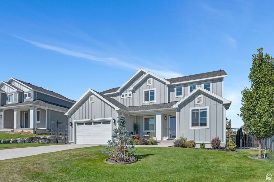 Enjoy luxury living on the 16th hole of Talons Cove golf course! This beautiful, fully finished home has been meticulously maintained and shows like new! Enjoy breathtaking views of the course, Utah Lake, and the surrounding mountains. Double deep (tandem) garage for 3 cars. The bright, open floorplan has a gourmet kitchen and soaring ceilings & windows with tons of natural light! The spacious primary suite has vaulted ceilings and a spa like en-suite bath. Custom shades with dual options--privacy or blackout, and many thoughtful upgrades throughout create the perfect refined & inviting home for you!  Resort style community amenities--hot springs swimming pool & spa, private boat launch, parks, trails, historic pavilion, and much more! Sq ft figures provided as a courtesy estimate and were obtained from county records. Buyer is advised to obtain an independent measurement.