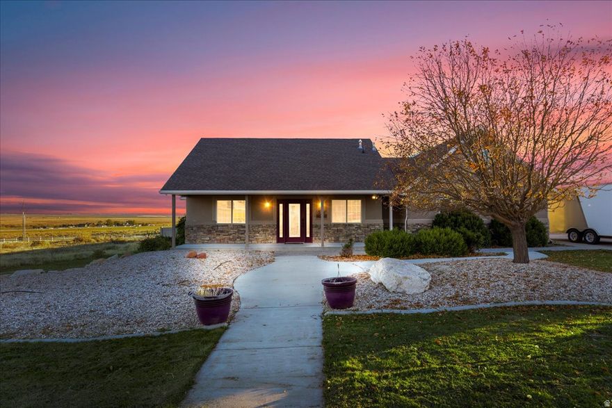 Escape the hustle and bustle and come home to this beautiful 4-bedroom, 2-bath rambler nestled on 1.5 acres of open countryside. With 2,376 sq. ft. of comfortable living space and plenty of room to roam, this property offers the ideal blend of modern comfort and country charm. Inside, you'll find a warm and inviting floor plan with generous living areas, a bright kitchen ready for home-cooked meals, and cozy spaces perfect for gathering with family and friends. New carpet throughout the home. The primary suite offers a peaceful retreat after a long day, complete with an ensuite bath and plenty of storage. Step outside and breathe in the fresh country air! The sprawling lot gives you endless possibilities - with a full acre ready to build your dream garage, workshop, or barn. Whether you're starting a small hobby farm, need space for your toys, or simply want wide-open views, this property has it all. If you've been dreaming of a simpler life with wide-open skies and room to grow, this is the place to call home. Square footage figures are provided as a courtesy estimate only and were obtained from previous listing .  Buyer is advised to obtain an independent measurement.