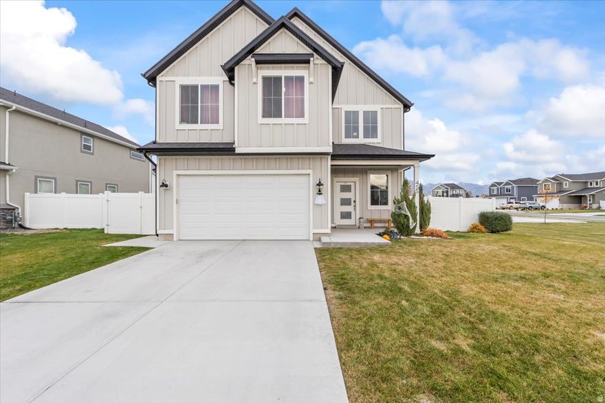 This beautiful like-new home features a bright, open floor plan perfect for modern living and entertaining. The stunning kitchen showcases quartz countertops and stylish finishes throughout. Situated on a desirable corner lot, the property offers professional landscaping and a fully fenced yard for privacy and outdoor enjoyment. Move-in ready and meticulously maintained, this home has it all!   Square footage figures are provided as a courtesy estimate only and were obtained from county records .  Buyer is advised to obtain an independent measurement.