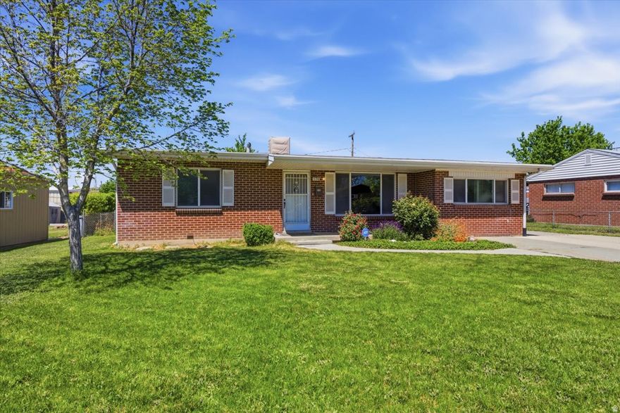 Welcome home to this charming, family-friendly property in a prime location! Conveniently situated near IMC Hospital, the freeway, Murray High School, and local middle schools, this home offers both comfort and accessibility. Step outside to a spacious backyard featuring mature fruit trees, garden boxes, and a storage shed-perfect for outdoor living and gardening enthusiasts. The large detached garage is a standout feature, complete with a workbench and a dedicated food storage room with shelving designed specifically for canned food storage. This well-rounded property offers space, functionality, and a location that's hard to beat-ideal for families looking to settle into a welcoming neighborhood. Home is being sold as-is. Property is held in a trust. Buyer to verify all information.