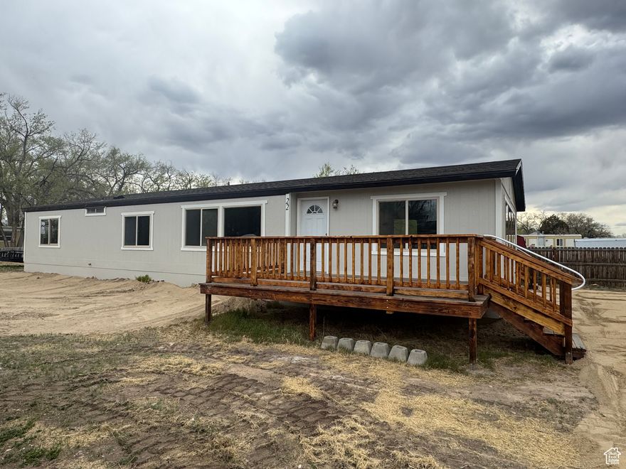 Spacious 4-bed, 3-bath remodeled home across from the Myton schools. There is a large, covered deck in back and a larger deck in front. The kitchen has a lot of counter space and cupboards. The kitchen, dining, and living areas are open to each other, and there is a separate family room. The natural light is especially nice in these areas. This house has been extensively remodeled, including PEX plumbing, new fixtures, vinyl windows, new exterior doors, a newer roof and metal facia, new lighting, paint, and flooring.