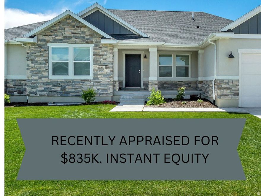 HUGE price adjustment - recently appraised at $835,000 - making this one of the best values on the market. This barely lived-in rambler truly shows better than brand new, with every detail already completed and no HOA. Located in the peaceful Brandon Park Subdivision and built by Edge Homes featuring the sought-after Katrina floor plan, this 7-bedroom, 3.5-bath home offers exceptional space, quality, and versatility. The open, light-filled layout showcases vaulted ceilings, a private office/den, and durable LVP flooring throughout both levels. The stunning kitchen is the centerpiece of the home with quartz countertops, an oversized island with built-in sink, abundant cabinetry, and an expansive walk-in pantry-perfect for everyday living and entertaining. The main-level laundry flows seamlessly into a functional mudroom, and custom window treatments provide a polished finish throughout. Spacious bedrooms feature generous walk-in closets for outstanding storage. Downstairs, the fully permitted ADU is beautifully finished with additional utility storage and offers excellent income potential with estimated rents of $2,000$2,300 per month, or ideal space for multigenerational living. Additional upgrades include two tankless water heaters, enhanced insulation for efficiency, a fully landscaped yard with new vinyl fencing, ample parking including RV space, and room for additional storage. Conveniently located near pickleball courts, parks, playgrounds, soccer, and basketball fields-this property delivers both lifestyle and investment opportunity in one exceptional package. Full video tour, 4D Matterport tour, and floor plans available.