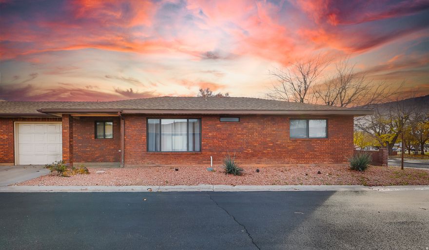 This stylish end unit townhome puts you right in the heart of downtown St. George. Updated flooring and modern lighting give it a fresh, move in ready feel, while the fully upgraded primary bathroom features a beautiful tile shower. A new water heater adds peace of mind, and the washer and dryer are included for added convenience. Step outside and you are directly across from Vernon Worthen Park and next door to the rec center, with the college, hospital, shopping, and dining all just minutes away. A one car garage plus a separate storage room round out an unbeatable location.