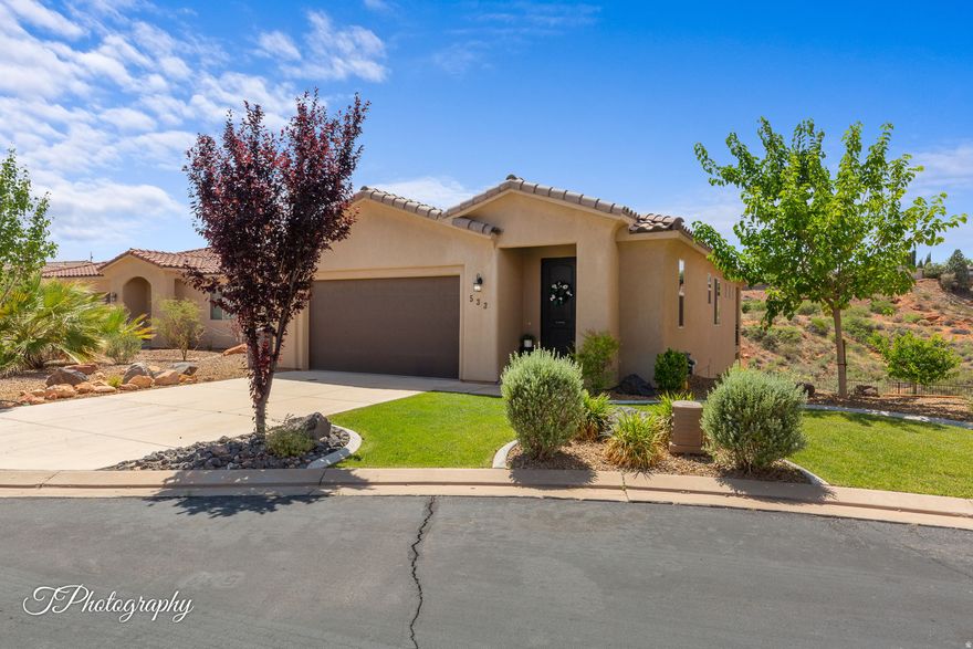 Located in a convenient cul-de-sac, this 5 bed, 3.5 bath home (built in 2018) backs up to Millcreek Spring-no rear neighbors and stunning backyard views. Features include a second family room, space to add a downstairs kitchen, laundry room, and all appliances included. HOA covers front yard maintenance plus access to 2 pools and pickleball courts. A perfect blend of comfort, space, and location! Current assumable VA loan on the property. Agents - please see private remarks.