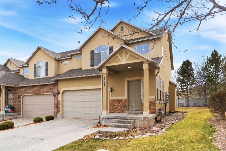 This beautifully updated 3-bed, 2.5-bath townhome offers modern living with fresh new paint, brand-new carpet, and a newer water heater & dishwasher. The open kitchen seamlessly connects to the spacious family room-perfect for gatherings. The large primary suite features a relaxing separate tub and shower. Step outside to your private, fully fenced backyard with plenty of space for outdoor activities, pets, or entertaining. Enjoy the extra-large driveway for ample parking, plus the benefits of an end-unit for added privacy and light. Well-cared-for and showing beautifully with designer touches throughout. Don't miss this turnkey gem-schedule your showing today!