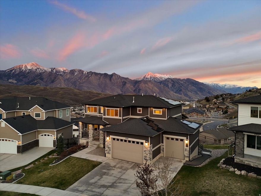 Enjoy unobstructed mountain views from your large, private covered deck and from nearly every room in the house. Perched within the SunCrest community of Draper, this home is fully move-in ready, with all new carpet, all new paint, and several updates in early 2026. The vaulted great room ceiling, whole-home interior/exterior surround sound (controlled via app), and gourmet kitchen add to the luxurious feel of this mountain oasis, where you are steps from world-class hiking and biking trails. The owner's association adds value with paid-for cable & internet, and an exclusive clubhouse gym and pool, including a large water slide and lazy river.  Minutes from I-15 and 30 minutes to Salt Lake International, wherever you are going, you can get there from this beautiful home in the mountain community of SunCrest.  Owner is a relative of a licensed real estate agent.  Buyer to verify all.