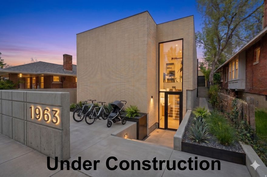Rare opportunity to own a modern, contemporary new-construction home in prime Sugar House and select the finishes exactly how you want. Price is for home as it stands. Finish yourself with your contractor or seller can quote to finish.  Offering approximately 3,500 sq ft, 4 bedrooms, and 3.5 bathrooms, including an ADU, this home is designed for indoor/outdoor living with a private courtyard and large, high-end sliding doors. Standout Features RARELY Found Nearby Include: REINFORCED ROOFTOP DECK WITH HOT TUB WIRING AND PLUMBING, A SKYBRIDGE WITH IMPORTED MOTORIZED ACCESS SKYLIGHT, ABUNDANT NATURAL LIGHT, EUROPEAN ALUMINUM WINDOWS, FULL SMART HOME LOW-VOLTAGE AND AUDIO WIRING, MINI-SPLIT COOLING SYSTEM, TANKLESS WATER HEATERS, AND AQUOR HOSE BIBS. The property also includes a massive heated 2/4 car garage (720 sq ft) with 15-foot ceilings built to accommodate car lifts, along with private dedicated alley access. The ADU offers income potential of up to $1,800 per month. Built with a focus on strength and long-term durability, the home is structurally overbuilt compared to typical construction, featuring extensive steel and oversized footings for a solid, high-quality foundation. Currently at the drywall stage, with cabinetry already completed and included, this home provides a rare opportunity for buyers to finish flooring, paint, and tile to their exact preferences-creating a custom modern home without the time, cost, and risk of starting from scratch. Sold as-is. Buyer to verify all square footage and taxes.