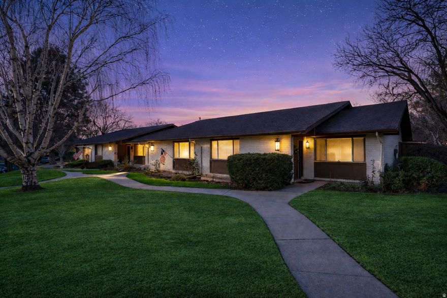 Gorgeous home in the exclusive Three Fountains community near the mouth of Provo Canyon. Enjoy main floor, maintenance free living in this beautiful 4 bedroom 2 bathroom home. Often thought of as a 55+ community but it is not. The Master bath features an oversized jacuzzi tub, built in vanity in dressing area and two large mirrored closets. The newly painted kitchen boasts granite countertops and plenty of cabinets for storage. Large family room in finished basement is great for family gatherings and entertaining. Tons of built in storage in basement. This home also enjoys a charming, covered courtyard off the kitchen and a 2-car garage with shelves for storage. HOA fee includes outside maintenance, water, sewage, community pool, club house, and full service at your door garbage & snow removal. Measurements provided as a courtesy only, buyer to verify all info. The least expense home in the Timpview High School boundaries.