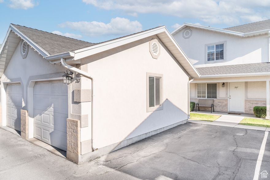 Discover this well-maintained 2-bedroom, 1.5-bathroom townhome located in the heart of North Ogden, offering stunning mountain views and a prime location close to schools, parks, shopping, and the North Shore Aquatic Center. Enjoy easy access to top hiking and biking trails, including the Bonneville Shoreline Trail and North Ogden Divide-just minutes from your doorstep. Inside, the home features over 1,156 square feet of comfortable living space with new LVP flooring on the main level and an open-concept layout. The kitchen is equipped with stainless steel countertops and stainless steel appliances. Upstairs, you'll find two spacious bedrooms and a full bath. Additional highlights include a private open patio, central air, and a detached 1-car garage for added convenience. Square footage figures are provided as a courtesy estimate only and were obtained from county .  Buyer is advised to obtain an independent measurement.