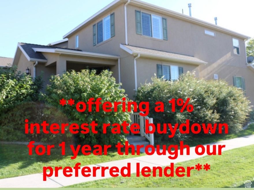 **When using our preferred lender, you will receive a 1% interest rate buydown for the first year (on approved credit). ** Spacious end unit townhome with high ceilings and natural light. Open concept with private patio. Spacious interior crawl space offers tons of storage. Primary suite has a private bathroom and a walk in closet. Two car garage. Plenty of recreation nearby. Conveniently located to grocery shopping, restaurants and parks. Square footage figured from past appraisal, county tax records show total square footage to be 1539 sq. ft, buyer to verify all information for accuracy.