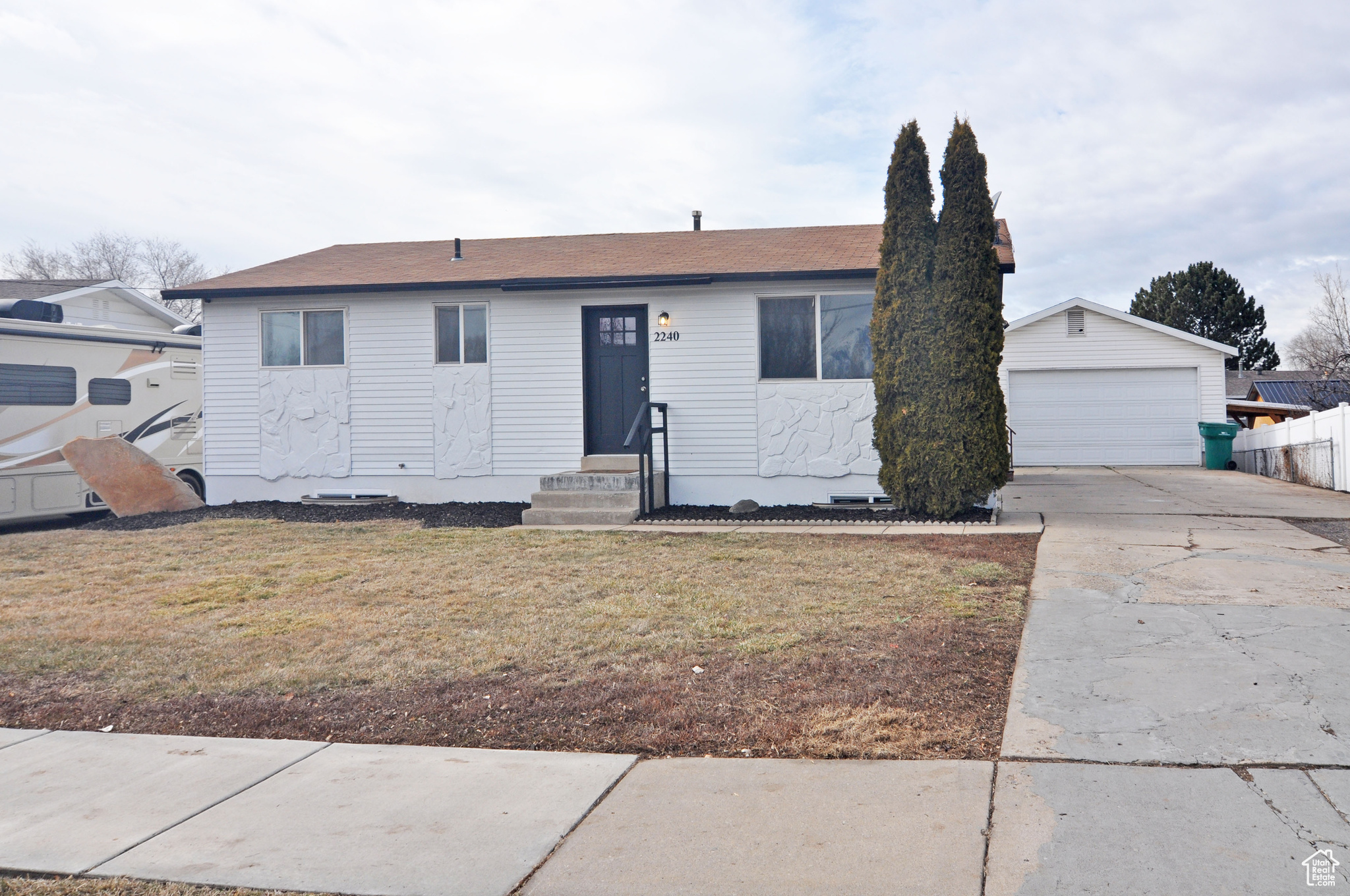 Charming Remodeled Rambler featuring Large Detached Garage! 5 bedroom, 2 full bath, with all new Paint, Flooring, Fixtures, Kitchen, Bathrooms, HVAC/Furnace and some Windows. Downstairs Bedroom has large walk-in closet. Walkout Basement. Extra parking and RV. Plenty of storage in Garage and Shed. Don't miss out!