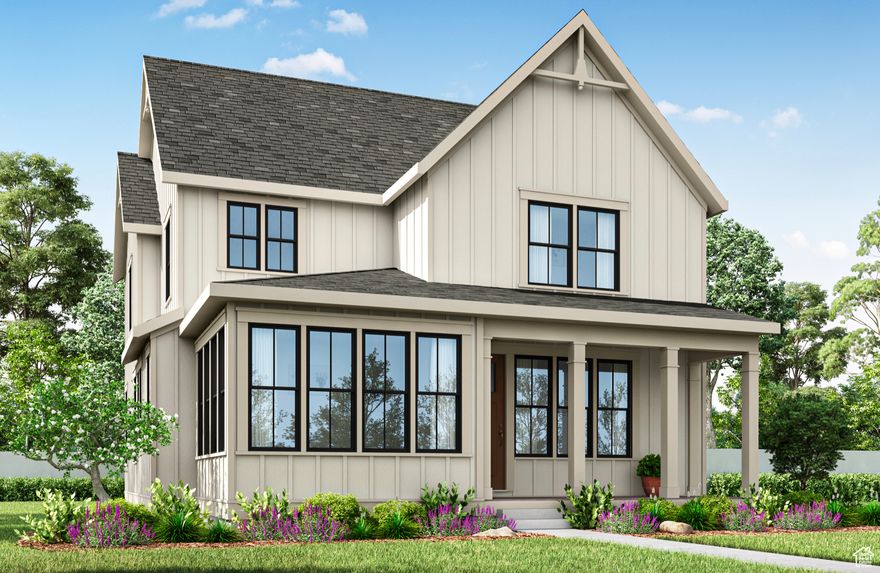 TO BE BUILT  The Huntington offers an ideal blend of comfort and style, featuring a spacious master suite on the MAIN FLOOR and an open-concept design with tall vaulted ceilings. Enjoy indoor-outdoor living with a large covered side patio-perfect for entertaining. The heart of the home includes a generous kitchen and dining area designed for gathering. Upstairs, you'll find three additional bedrooms, a full bath, and a versatile loft space-ideal for a media room, playroom, or home office. Choose between a two- or three-car garage to suit your needs. Located in the sought-after Daybreak community, with a variety of available lots and customizable floor plans. Come explore your future home today!