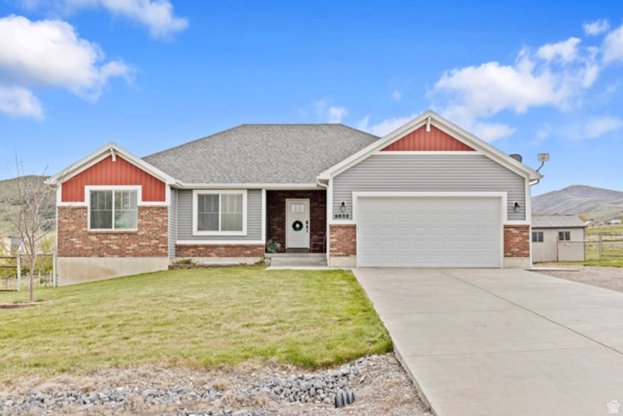 Welcome to this beautifully maintained, one-owner home set on a large property perfect for animals, gardening, and outdoor living. This spacious 6-bedroom, 3-bath home features a fully finished basement and offers stunning mountain and valley views from the comfort of your own backyard. The property is fully landscaped with a sprinkler system and a fenced backyard, making it ready for both relaxation and functionality. Enjoy outdoor gatherings on the rear patio equipped with a 220 outlet, ideal for a hot tub or outdoor kitchen setup. Car enthusiasts and hobbyists will appreciate the extra-long garage and multiple outbuildings, including a chicken coop for those seeking a small homestead lifestyle. This rare property combines space, practicality, and scenic beauty-perfect for anyone looking to enjoy country-style living with modern comforts. Solar with battery back-up. Square footage figures are provided as a courtesy estimate only and were obtained from County records and builders plans .  Buyer is advised to obtain an independent measurement.
