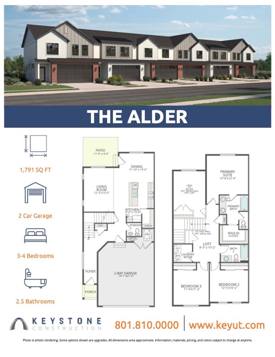 Available in April! The Alder plan in our brand new Hiatt Creek community in Payson offers 4 bedrooms upstairs, dual vanity @ owner's suite,  Kitchen offers a gas range, large kitchen island, a walk-in pantry, and ample cabinetry & countertop space. Owner's suite and secondary bedrooms are spacious with/large picture windows. Private backyard is fully fenced. 25-foot driveway and 2-car garage provides plenty of parking. Interior selections have been made by our professional designer and they are gorgeous, with soft, earth tone cabinetry, light colored flooring and countertops and oversized picture windows allow plenty of light in this this cozy home. Builder includes $11,500 incentive toward closing costs, price reduction, or both.