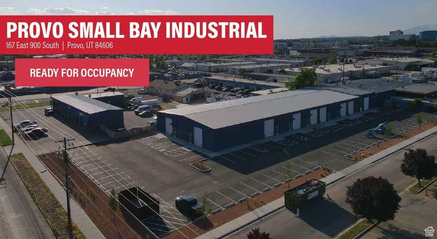 Available Five (5)-2,000 SF Units (Can Be Combined)  One (1) 12'x14' Grade Level Door Per Unit  One Bathroom Per Unit  Clear Height: 16'  Gas Forced Heaters  Free Span Building  Building Renovations:    - New Siding    - New Roof    - New Parking Lot  3 Phase 200 Amp Power Per Unit  Parking: 86 Parking Stalls  Construction Type: Metal Building  Year Built: 1971/2024  Zoning: CM (Heavy Commercial)  Lot Size: 1.83 Acres  Access: Quick access to University Avenue and I-15  Location: Conveniently Located in the Highly Desirable Provo Submarket