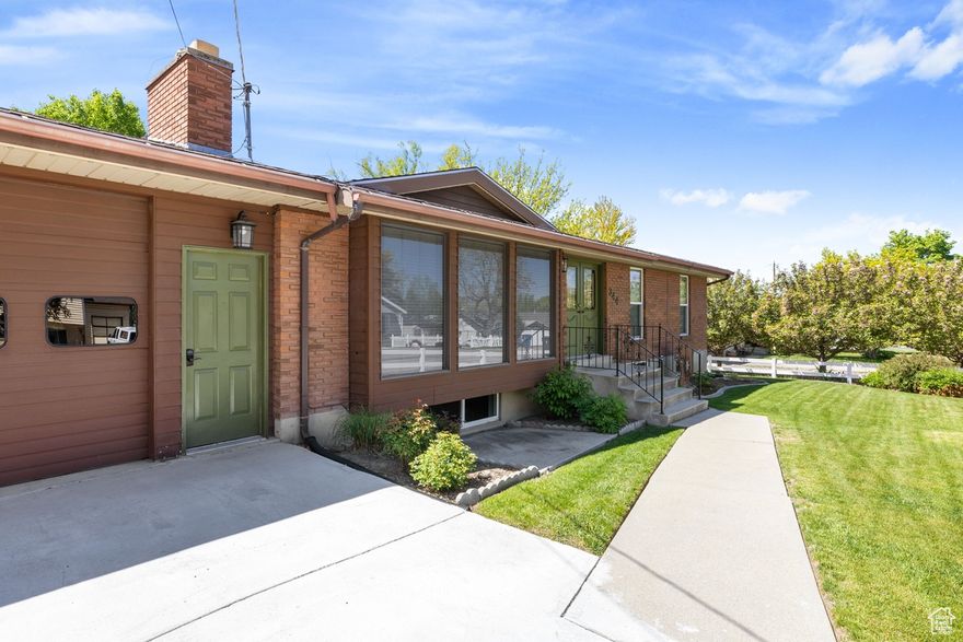 Schedule your appt. to experience this beautiful, single-owner & well maintained Rambler.  Situated on a corner lot in a quiet neighborhood in the heart of Pleasant Grove.  With over 3,000 sq.ft. of living space for a growing family, the main floor features 3 bdrms, 2 baths & a large family/sunroom addition w/ large windows providing ample natural light, sliding glass doors & cozy gas fireplace. The kitchen includes modern s.s. appliances & is adjacent to a semi-formal dining area.  The finished basement includes an additional 2 bdrms & a 3/4 bath, laundry room, large storage room & a large family room w/ a wood burning fireplace. There's also stairway access up to the main floor family/sunroom addition.  Outside, the backyard is fully fenced & features a covered concrete patio, full landscaped yard w/ mature trees, roses bushes & an outdoor storage/workshop shed.  Enjoy amazing views of Mt. Timpanogos, Little Mountain & Big Baldy Peaks.  A two-car garage provides convenient covered parking, additional storage space & has a concrete RV parking side drive.  Located within the Alpine School District & conveniently within walking distance to Grovecrest Elem & Pleasant Grove Middle schools, this home is near multiple city parks, city recreation center, nearby Grove Creek Canyon & Battle Creek Falls trailheads providing quick access to outdoor recreational amenities to Utah's beautiful mountain ranges.