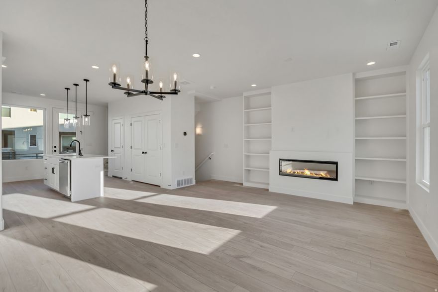 Welcome to our Cabo floor plan! Featuring 4 bedrooms, 3.5 bathrooms. This affordable yet luxurious townhome has an open layout, with plenty of light and a variety of options for personalization. The first-floor open flex space can be used as a home office or additional living room. The second-floor kitchen, featuring an oversized island and a pantry. Right off the kitchen is your outdoor deck. Large windows in the living room and owner's suite let in lots of mood-boosting, natural light. When it's time to relax for the night, the owner's suite is calming and peaceful, with a large walk-in closet, walk-in shower, and dual vanities for ultimate luxury. The Cabo is the epitome of carefree, light-filled living. Investors welcome. Great location with brand new city park just steps away! **Estimated Completion Feb 2026  Come visit us in our new model at 1483 W Burke Lane (675 North) Farmington, UT, 84025