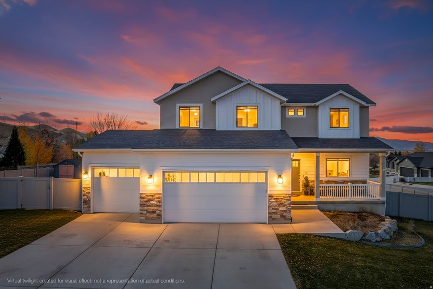 *** OPEN HOUSE DEC 6TH SAT. 11AM-1PM *** Fabulous Skyline Tooele Benches home in the Vista Linda Sub Division. This 2019 Two-story offers an elegant modern design, two-tone paint, high-end furnishings, and custom touches throughout. With over 3200 sqft, and 5 bedrooms, this gorgeous home has space for everyone.  Featuring an open-concept kitchen that flows seamlessly into the family area, enjoy spending time relaxing in front of the gas fireplace. Located upstairs are four bedrooms, where you will find the master bedroom has a large ensuite bathroom with separate bath/shower, and beautiful quartz counters. The basement has been partially finished with one bedroom, recess lighting and wiring has been completed. All neccessary electrical equipment is on site and included, as well as some drywall sheets. Additional LVP Flooring has been purchased and will be included to finish out the flooring in basement. Enjoy views of the mountain from almost anywhere in this East facing home. Schedule your showing today!  Square footage figures are provided as a courtesy estimate only and were obtained from County Records.  Buyer is advised to obtain an independent measurement. Buyer to verify all.