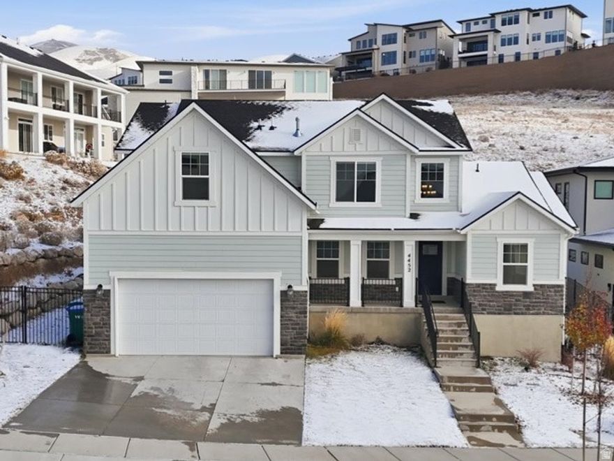 Seller financing available! 5.25% interest rate.   Beautifully finished 7 bedroom home that can adapt to many different lifestyles.  Bright open gathering family room and kitchen space, while maintaining main floor living with a main floor master bedroom, bath and laundry.  With seven bedrooms the additional rooms are ideal for children, guests, offices, home gym, playroom etc.  The fully finished basement provides additional living space, perfect for a game room, theater, or mulit generational setup.  Enjoy your morning cocoa or coffee on the front porch while taking in the lake and valley views.  Located minutes from Silicon slopes, Traverse Mountain outlets, Thanksgiving Point, hiking trails, award winning schools and quick freeway access.  This home offers both serenity and privacy as well as convenience.  Come check out one of Lehi's most sought after neighborhoods and see for yourself if this home is a good fit for you.