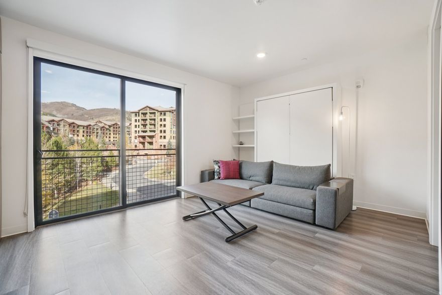 Situated in the heart of Canyons Village, this condo offers convenient access to village shops, a variety of restaurants, and the ski lifts. The central location ensures you are always close to everything you need for a relaxing and enjoyable stay. Sunrise Gondola: 1,400 feet, Canyons Village dining & shopping: Walking distance, Historic Main Street: 5 miles, and the Salt Lake City International Airport: 34 miles. This fully furnished one-bedroom and stocked unit is thoughtfully designed to accommodate families of up to four, thanks to convertible furniture that maximizes sleeping space. The unit provides comfort and flexibility for both couples and families. Guests can take advantage of a wide range of amenities, including indoor and outdoor social spaces, a welcoming fireside lounge, a year-round pool and hot tub, a game room, a dedicated kid's room, and a fitness room complete with a steam room. These features provide entertainment and relaxation options for every member of the family. The condo is equipped with a large screen TV, quartz countertops, stainless steel appliances, housewares, and ample storage space, ensuring a comfortable and convenient stay. Every detail is designed to meet your needs while you enjoy your year-round vacation property.