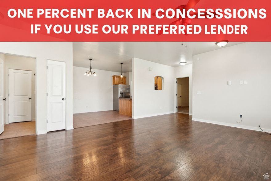*Seller offering 1% back in concessions when using our preferred lender-call for details!* Top-level 3 bed, 2 bath condo just off The Ranches Parkway with easy access to Saratoga Springs and the freeway. Enjoy updated flooring in the spacious family room, a private balcony with stunning views, and a bright kitchen with staggered wood cabinets, stainless steel appliances, a pantry, and breakfast bar. The master bedroom includes an en-suite bath, and in-unit laundry is a bonus! Located near dining, shopping, and entertainment, plus access to community amenities like a pool, clubhouse, gym, playground, and walking trails. Square footage is provided as a courtesy estimate; buyer to verify.