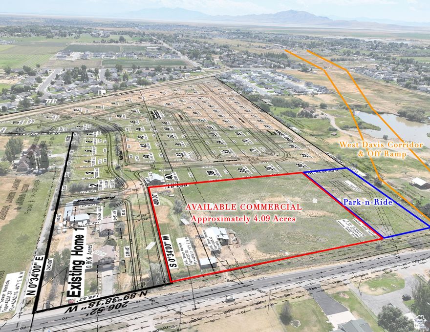 HIGHWAY COMMERCIAL...Touches West Davis Corridor Off-Ramp and UDOT Park-n-Ride.  High School Planned for West of This Parcel and the Highway.  Perfect for a Gas Station, Convenience Store, or Car Wash, Commercial Office, any Business that wants West Corridor Exposure.