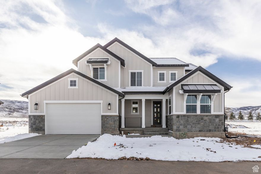 Welcome to The Mayflower-a home designed with both elegance and adventure in mind. Built for grand entertaining and everyday comfort, this stunning residence offers the perfect blend of luxury finishes, functional design, and a prime location in the heart of Utah's recreational paradise. At the heart of the home is an oversized chef's kitchen, thoughtfully designed with abundant counter space, high-end appliances, and premium finishes-ideal for everything from casual meals to holiday feasts. The open-concept layout flows effortlessly into spacious living and dining areas, making it a true entertainer's dream. Step outside to your private backyard oasis, where a running creek, mature trees, and expansive grassy space provide a peaceful and scenic retreat. Enjoy evenings on the large back porch, perfect for hosting guests or soaking in the mountain air. The home also features a bright and functional office, a large walkout basement ready for your finishing touch, and an oversized pantry to meet all your storage needs. Coming in from the 3-car garage, you'll find custom built-in storage cabinets-perfect for organizing all your outdoor gear for life in Francis. With thoughtful upgrades throughout and a layout built for both connection and quiet moments, The Mayflower captures the spirit of refined mountain living in one of Utah's most desirable recreational areas.