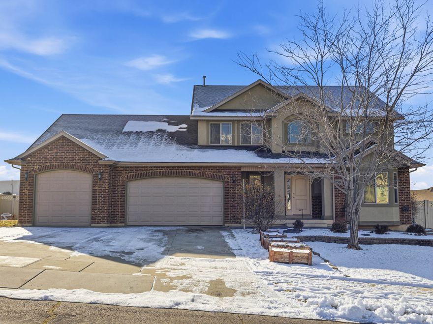 This beautiful 4-bedroom, 2-bath two-story home in North Ogden stands out with exceptional curb appeal and thoughtfully designed outdoor spaces. Step inside to a striking two-story entryway that sets the tone for the spacious layout. Just off the entry, the formal living room showcases an arched doorway and a large bay window that fills the space with natural light. Nearby, a convenient mudroom with storage and a half bathroom add everyday functionality. The kitchen truly serves as the heart of the home, offering granite countertops, a large island, electric range, double oven, spacious pantry, and seamless flow into the formal dining room. Plus, direct access to the backyard makes indoor-outdoor entertaining a breeze. Adjacent to the kitchen, the large great room features brand-new carpet and expansive windows that bring in abundant natural light. Upstairs, French doors open to the impressive primary suite, complete with beautiful city and mountain views and a private en-suite bathroom featuring a double-sink vanity, soaking tub, walk-in shower, and access to the walk-in closet. The primary suite is elevated even further by a massive attached bonus room that can easily function as a sitting area, office, nursery, gym, or customized dream closet. Three additional bedrooms with spacious closets, a full bathroom with a linen closet, and a laundry room with built-in cabinetry complete the upper level.  In addition to the well-designed main living areas, the home also features a full basement, offering plenty of room to grow and the opportunity to customize the space to fit your needs. The fully fenced backyard offers vinyl fencing, a patio, garden beds, a firepit, and a six-zone sprinkler system-perfect for relaxing or entertaining. Another standout feature is the oversized garage, complete with built-in shelving and an extra-tall single door-offering exceptional space for 4-5 vehicles, storage, or hobby use. Additional highlights include fresh paint and new carpet throughout the entire home, a new garage door, exterior security cameras, a French drain along the retaining wall, and oversized cold storage. Located just minutes from great schools, restaurants, North Pointe Shopping Center, Orton/Green Acres Park, North Ogden Parks & Recreation Park, and more. This North Ogden home offers space, updates, and incredible versatility-don't miss your opportunity to make it yours!! The seller is willing to entertain any and all requests in an offer AGENTS - READ AGENT REMARKS