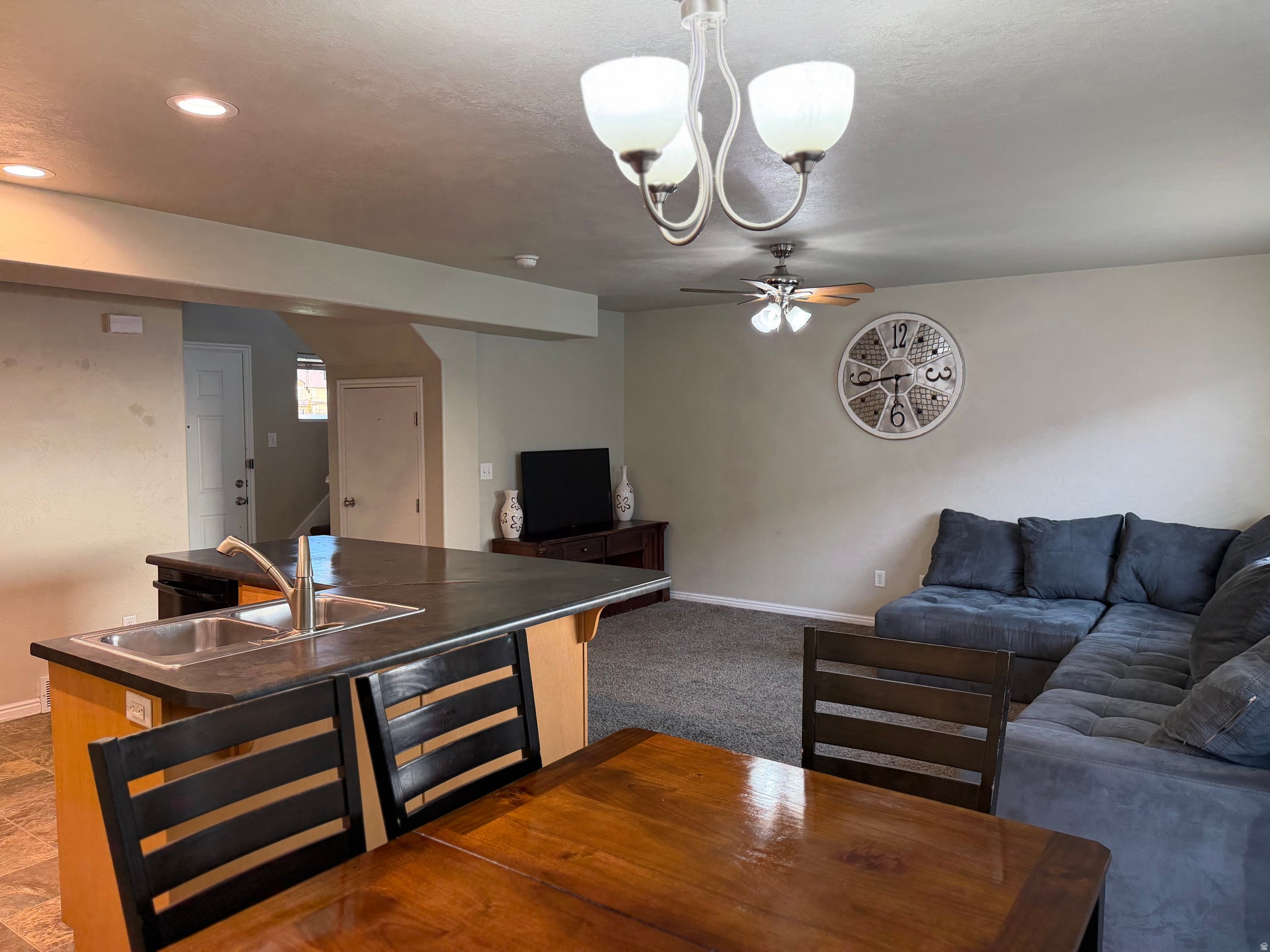 Dining area, open concept kitchen and dining.