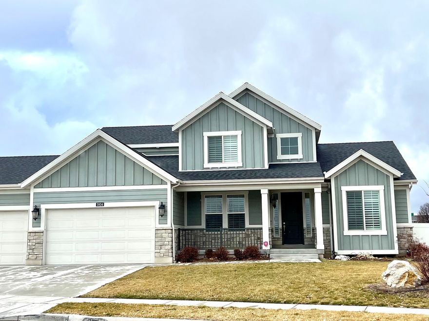 Stunning Two Story located in the heart of Murray - an exceptional location and an exceptional property! This beautiful home boasts a 3-car garage with convenient exit door, stylish can lighting, and premium maple cabinets with decorative trim, soft-close doors, rollout drawers, and quality hardware. The kitchen features stainless steel gas appliances, quartz countertops, and an elegant tile backsplash.  Thoughtful upgrades continue throughout with brushed nickel hardware, tile-accented bathroom surrounds, textured walls, two-tone paint, and wide modern baseboards and casings. Enjoy the warmth and durability of hardwood flooring and so much more!  Don't miss your chance to call this exceptional home yours! Square footage figures are provided as a courtesy estimate only. Buyer is advised to obtain an independent measurement.